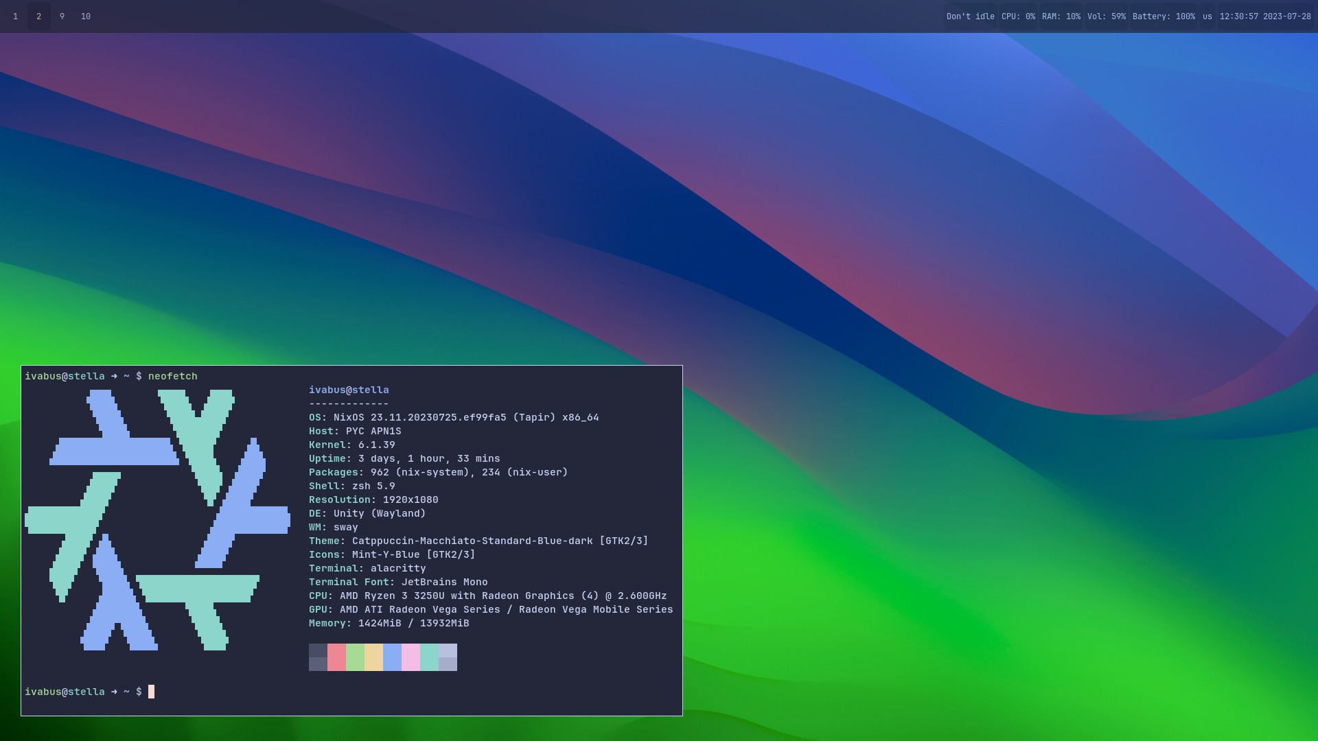 Screenshot with neofetch